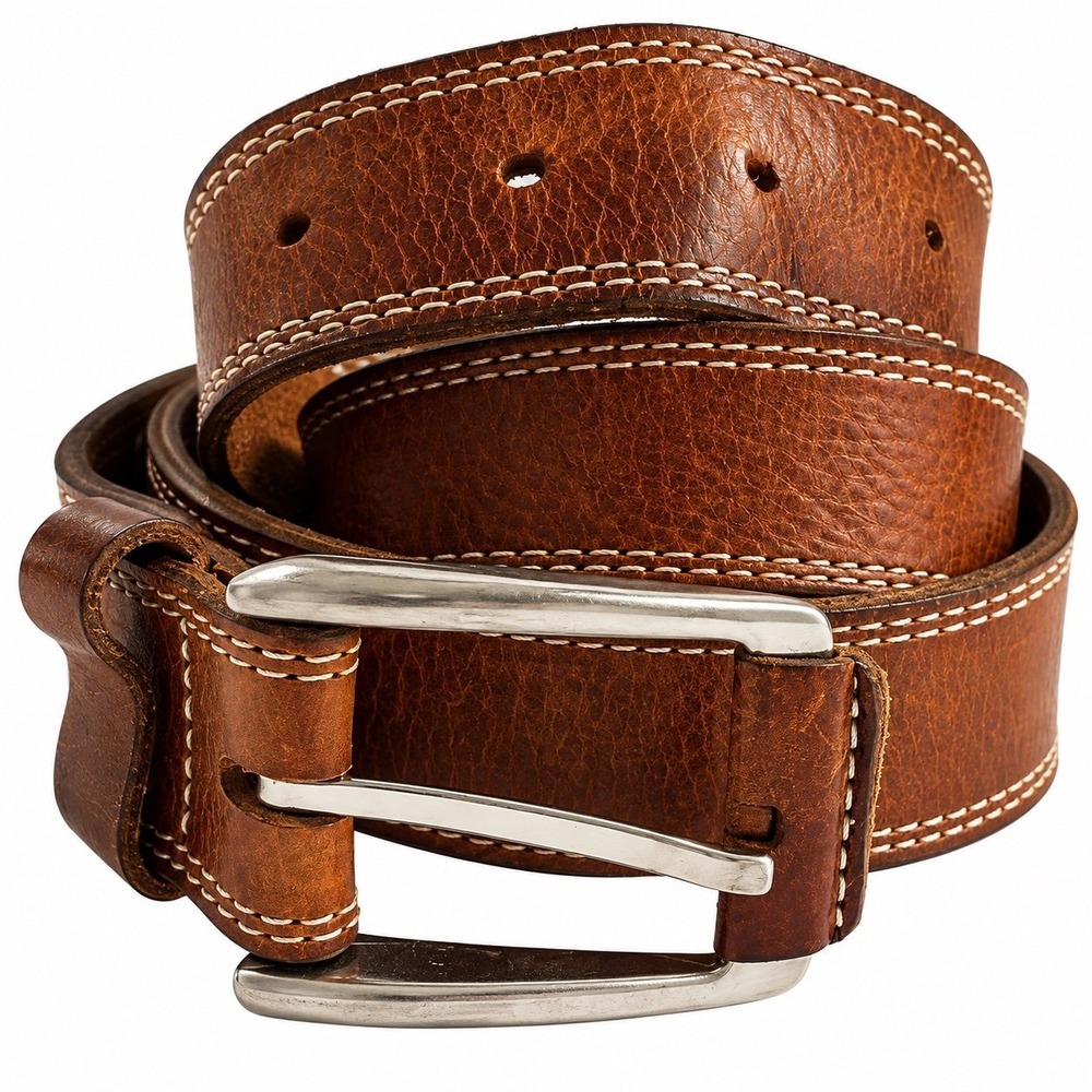 Brighton Men's Leather Belt with Silver Buckle (40)